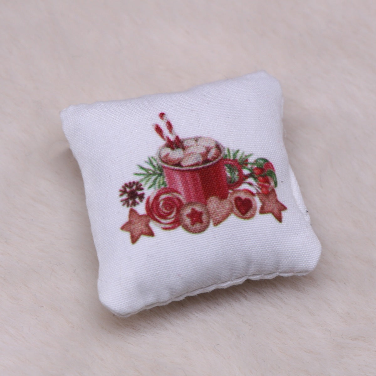 Handmade Dollhouse Christmas Pillow