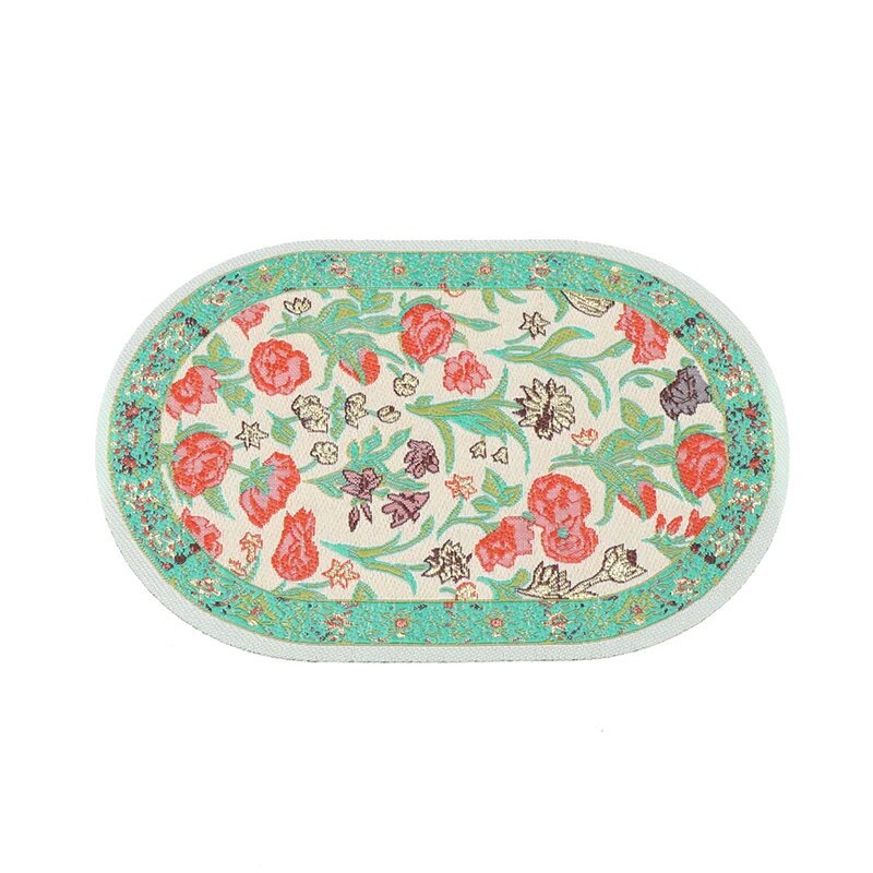 1:12 Dollhouse Floor Decoration Miniature Oval Carpet Turkish Woven Rug