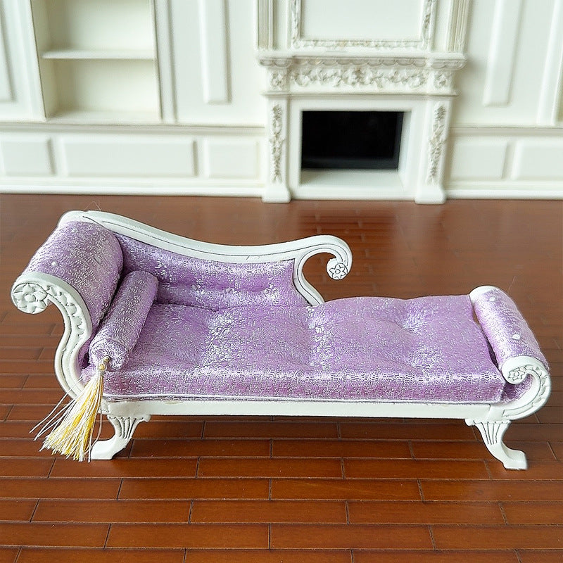 1:12 Dollhouse Miniature Living Room Wooden Sofa  Couch