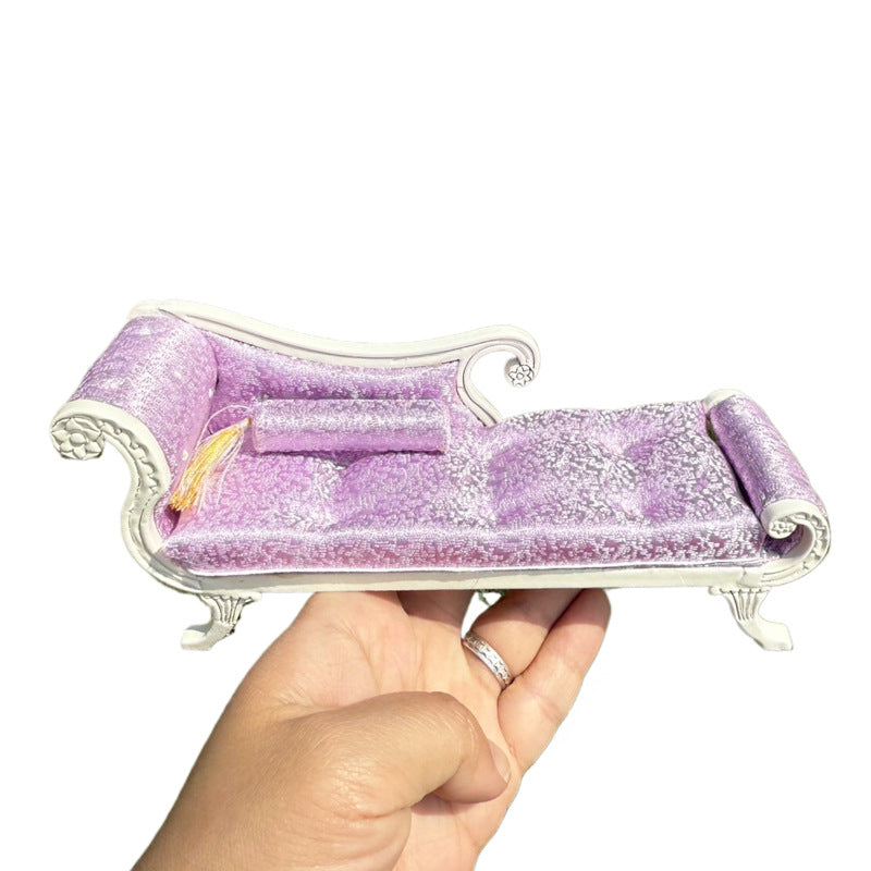 1:12 Dollhouse Miniature Living Room Wooden Sofa  Couch