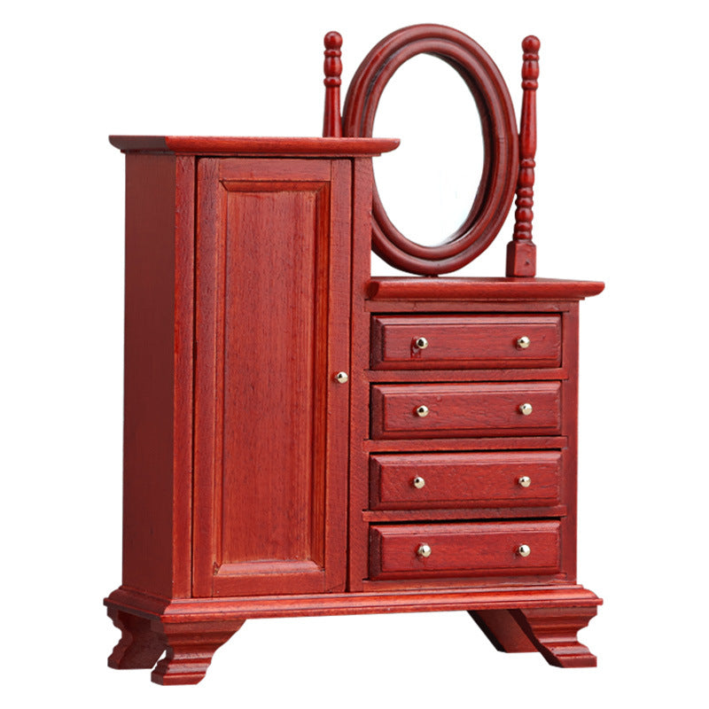 1:12 Dollhouse wooden  Decoration European Style Storage Dressing Cabinet