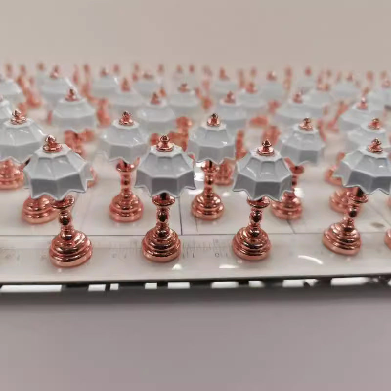 1:12 Dollhouse Miniature Model Scene OB11 Props Metal Tiffany Table Lamp Bedside Lamp