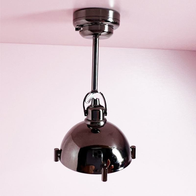 1:12 Dollhouse Miniature Model LED Black Chandelier Ceiling Light Rotatable