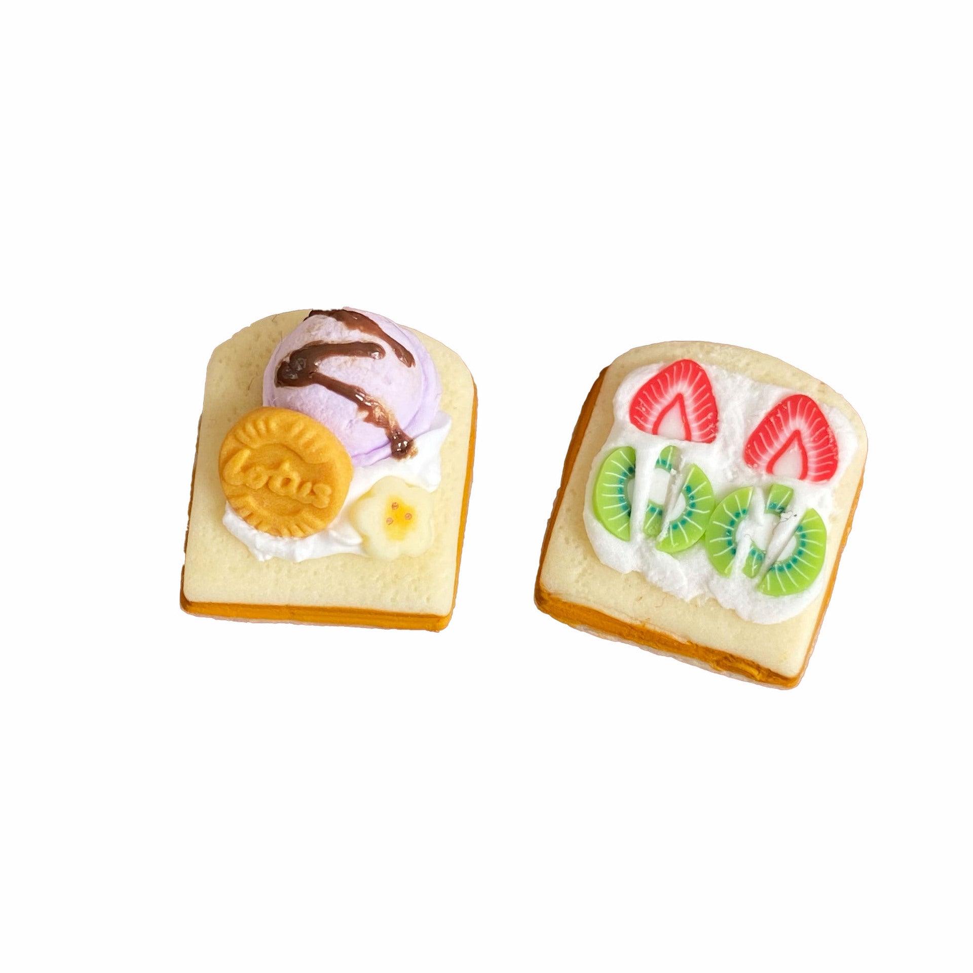 Cute Miniature Artificial Flower Ice Cream Toast Miniature Food