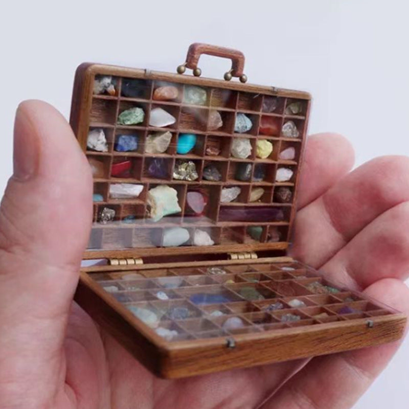 New Creative Multi-Grid Home Indoor and Outdoor Decor Crystal Embellished Wooden Ornament Natural