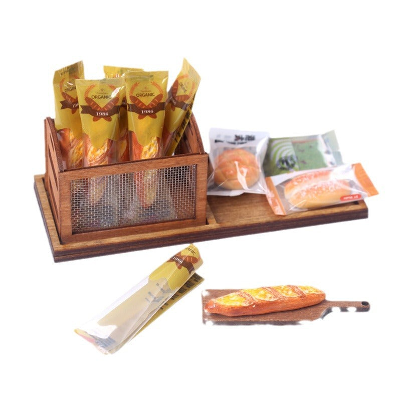 Miniature Realistic Handmade Clay Bread Exquisite Bagged Dollhouse Miniature Food