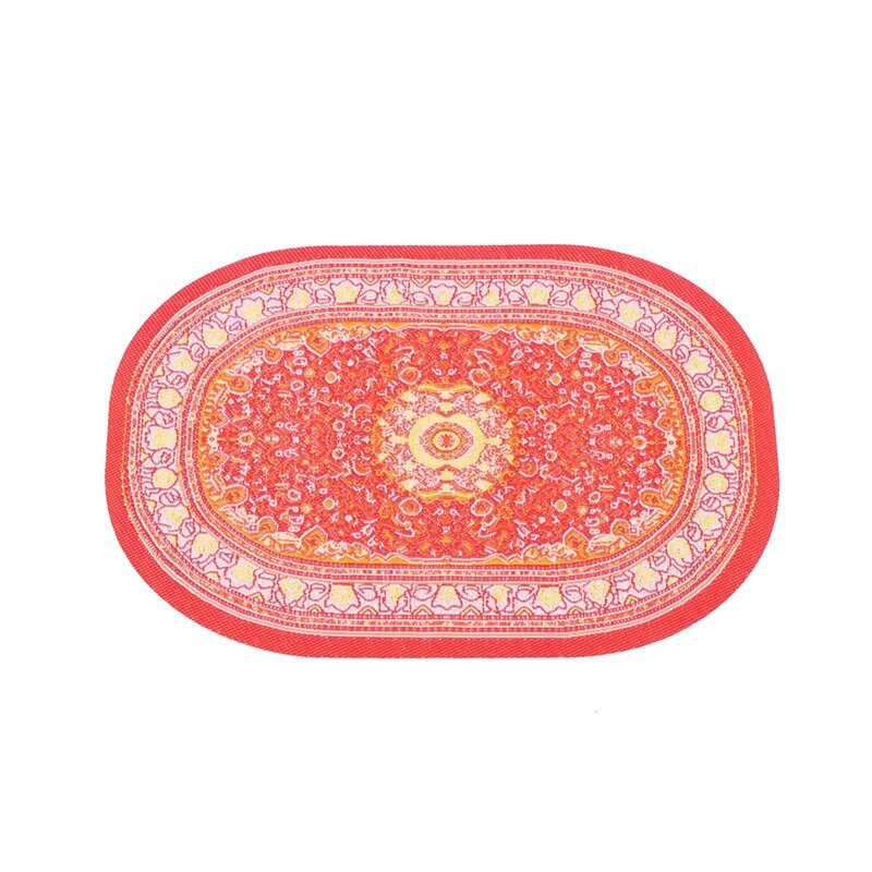 1:12 Dollhouse Floor Decoration Miniature Oval Carpet Turkish Woven Rug