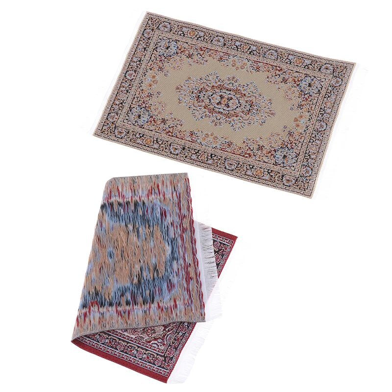 Dollhouse Mini Floor Living Room Decoration Turkish Carpet Woven Rug Handmade 4 Colors New