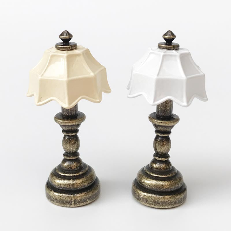 1:12 Dollhouse Miniature Model Scene OB11 Props Metal Tiffany Table Lamp Bedside Lamp