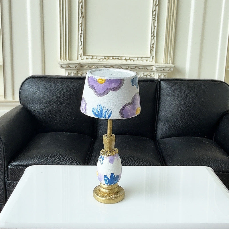 1:12 Dollhouse Miniature Table Lamp White Shade Bedside Lamp