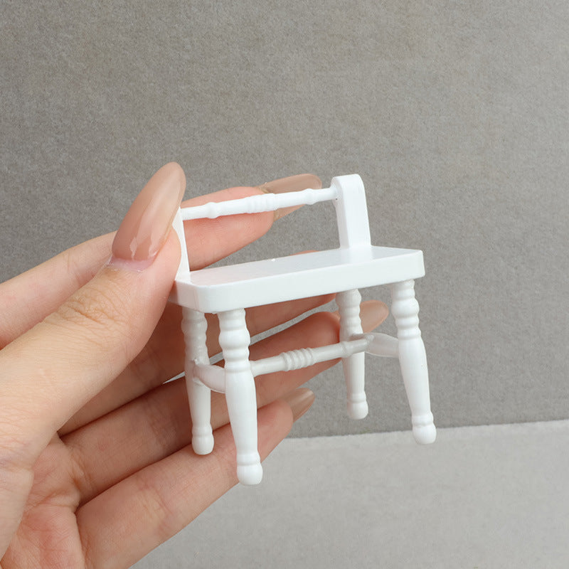 Dollhouse Miniature Wooden Bedroom Dresser and Chair