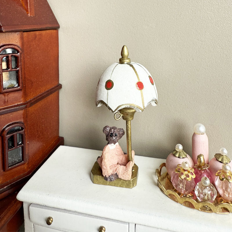 1:12 Dollhouse Miniature Table Lamp White Shade Bedside Lamp