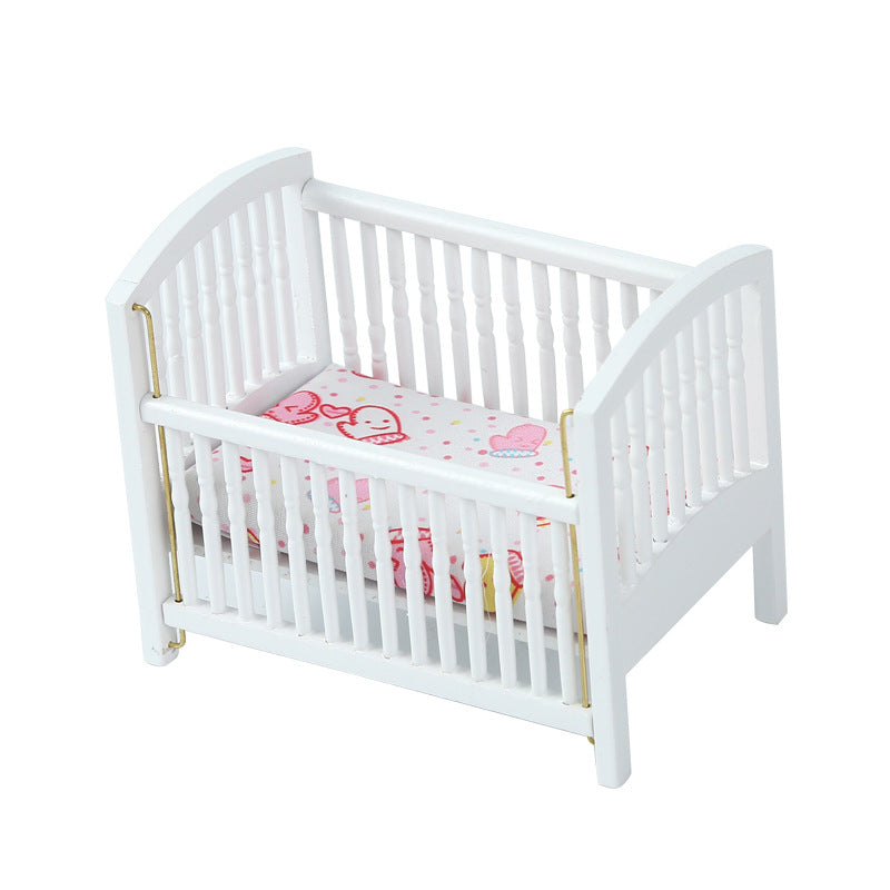 1:12 Doll House European retro Wooden Rocking Chair