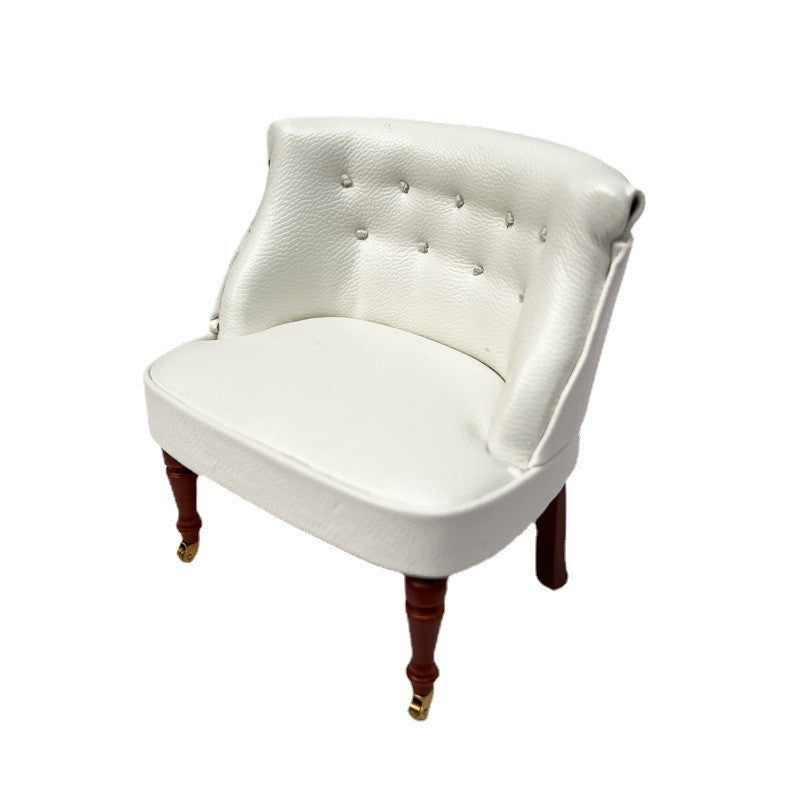 1:12 Dollhouse Furniture Living Room Model Leather Sofa Backrest Chair Wheelchair