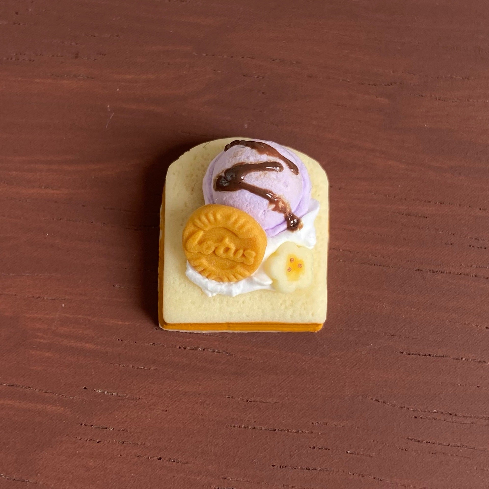 Cute Miniature Artificial Flower Ice Cream Toast Miniature Food