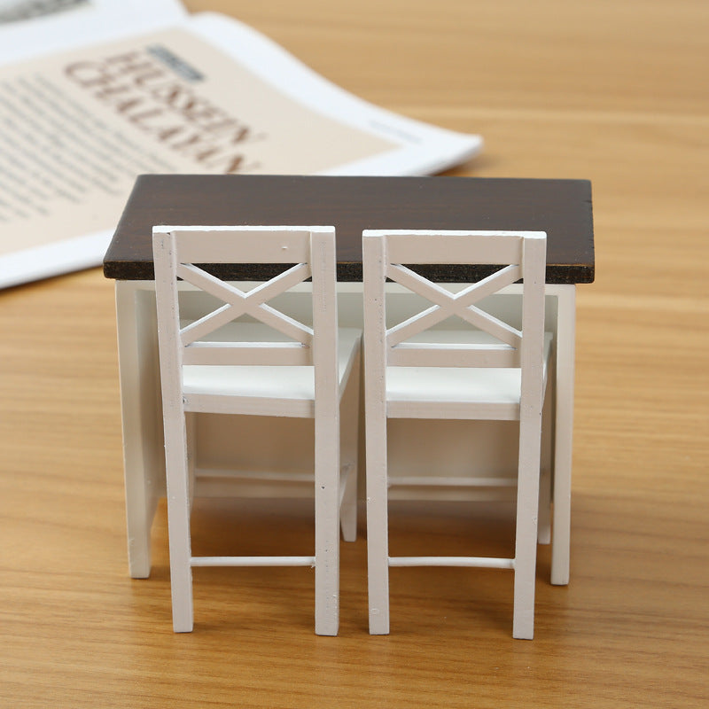 1:12 Dollhouse Miniature Furniture Decoration Miniature Dining Table Chair Bar Counter