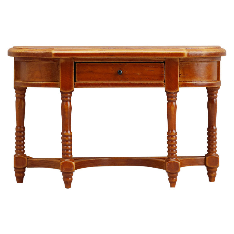 1:12 Dollhouse DOLLHOUSE Frniture Miniatur European Retro Half Table Desk
