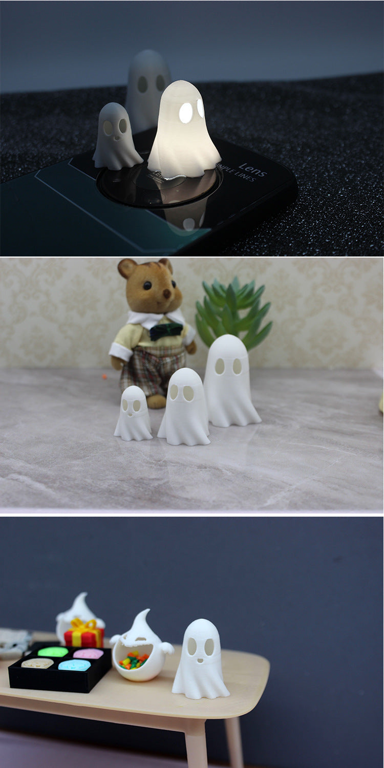 112 Dollhouse Halloween Scene Nightlight Ghost Ornament