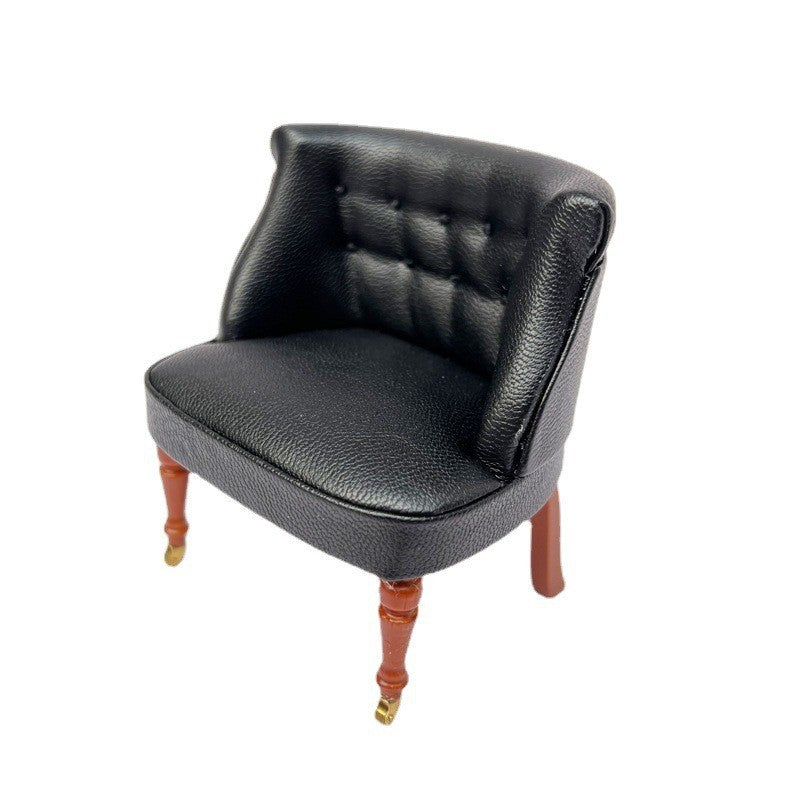 1:12 Dollhouse Furniture Living Room Model Leather Sofa Backrest Chair Wheelchair