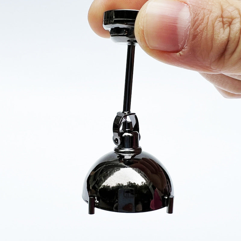 1:12 Dollhouse Miniature Model LED Black Chandelier Ceiling Light Rotatable