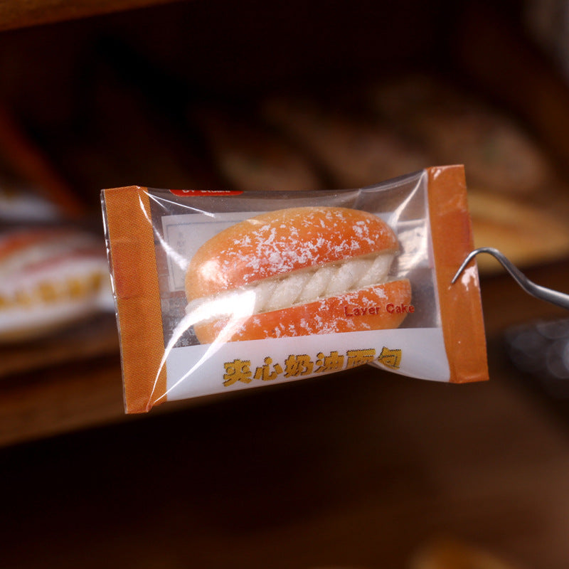 Miniature Realistic Handmade Clay Bread Exquisite Bagged Dollhouse Miniature Food