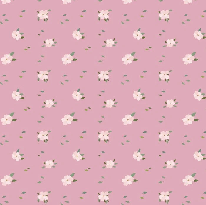 1:12 Dollhouse Candy Pink Wallpaper with White Flowers