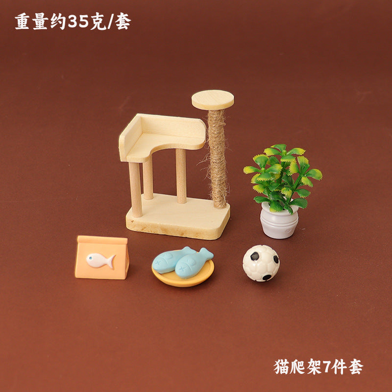 Dollhouse Cat Scratch Board Furniture Accessory
