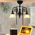 1:12 Dollhouse Furniture with Light-Up Chandelier Ceiling Decorative Lantern Miniature Scene Model