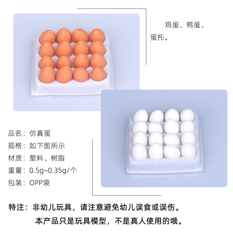 Dollhouse Miniature Food Play Miniature Simulation Eggs Duck Eggs Supermarket Handmade Model Photo Props