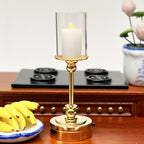 1:12 Dollhouse Miniature Small Lamp Model Scene with LED Candle Holder for Candlelight Dinner