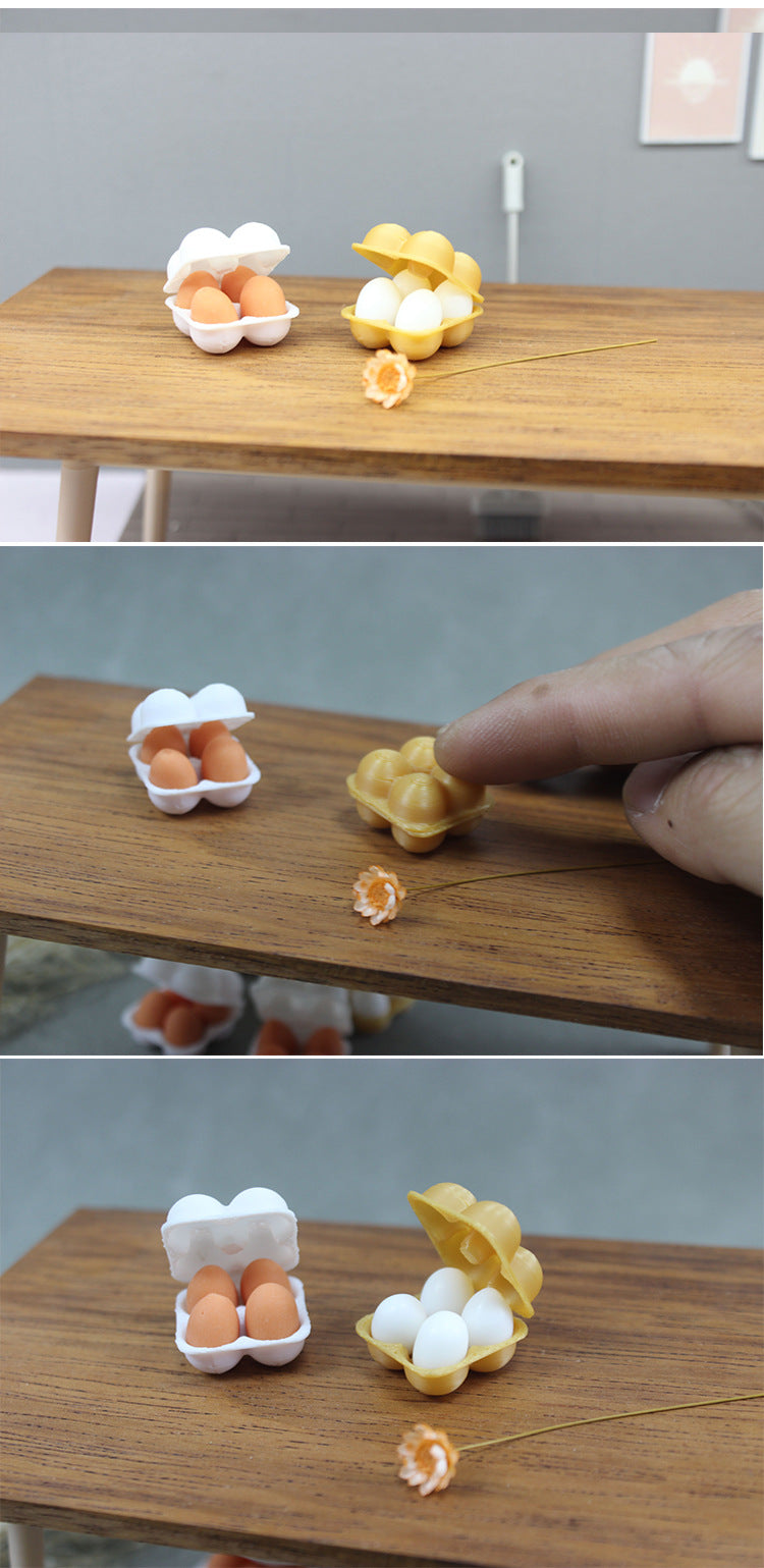 Dollhouse Miniature Food 1:12 Scale Food Egg Fresh Box Egg Tray