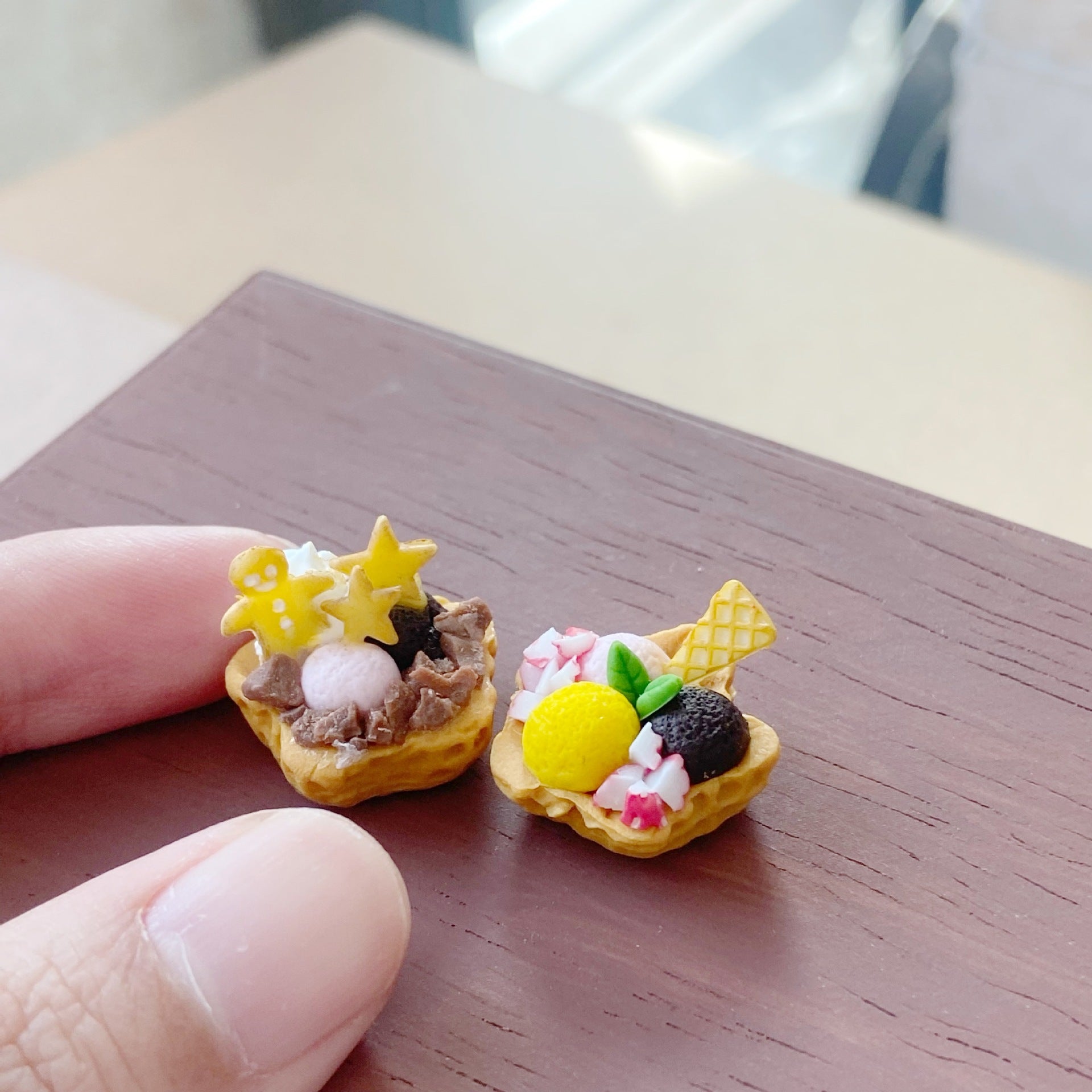 Miniature Christmas Cookies Ice Cream Bowl Fun Food Play Six-Dimensional Dessert Shop Dollhouse Accessories