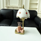 1:12 Dollhouse Miniature Table Lamp White Shade Bedside Lamp