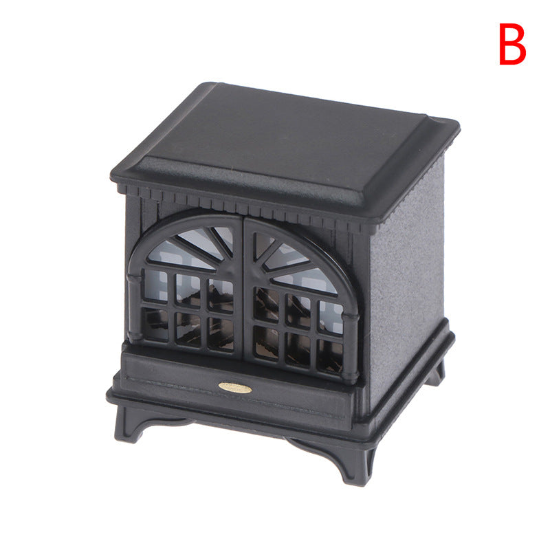 Dollhouse Miniature Model Scene Accessories OB11 4 Colors with Light LED Fireplace Warm Stove Can Light Up~