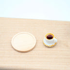 Dollhouse Mini Coffee Cup and  Wooden Tray