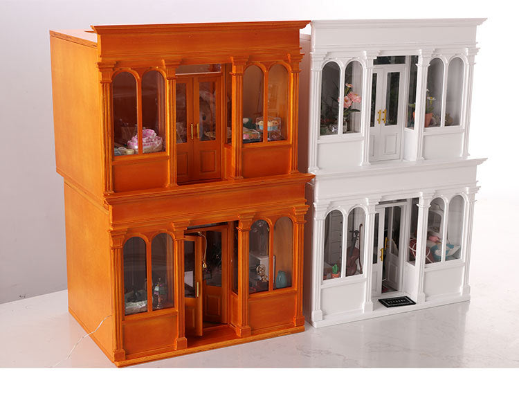 Wooden Dollhouse Model 112 Scale European Elegance Openable Doors
