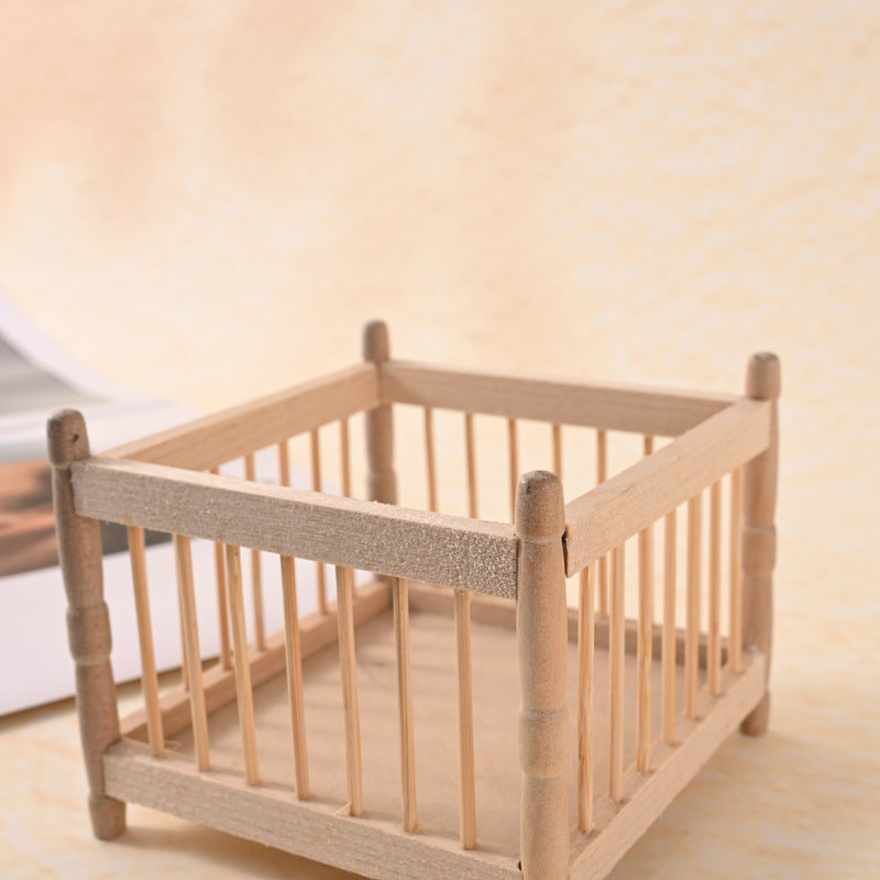 1:12 Dollhouse Mini Furniture Children's Room Blank Square Baby Crib