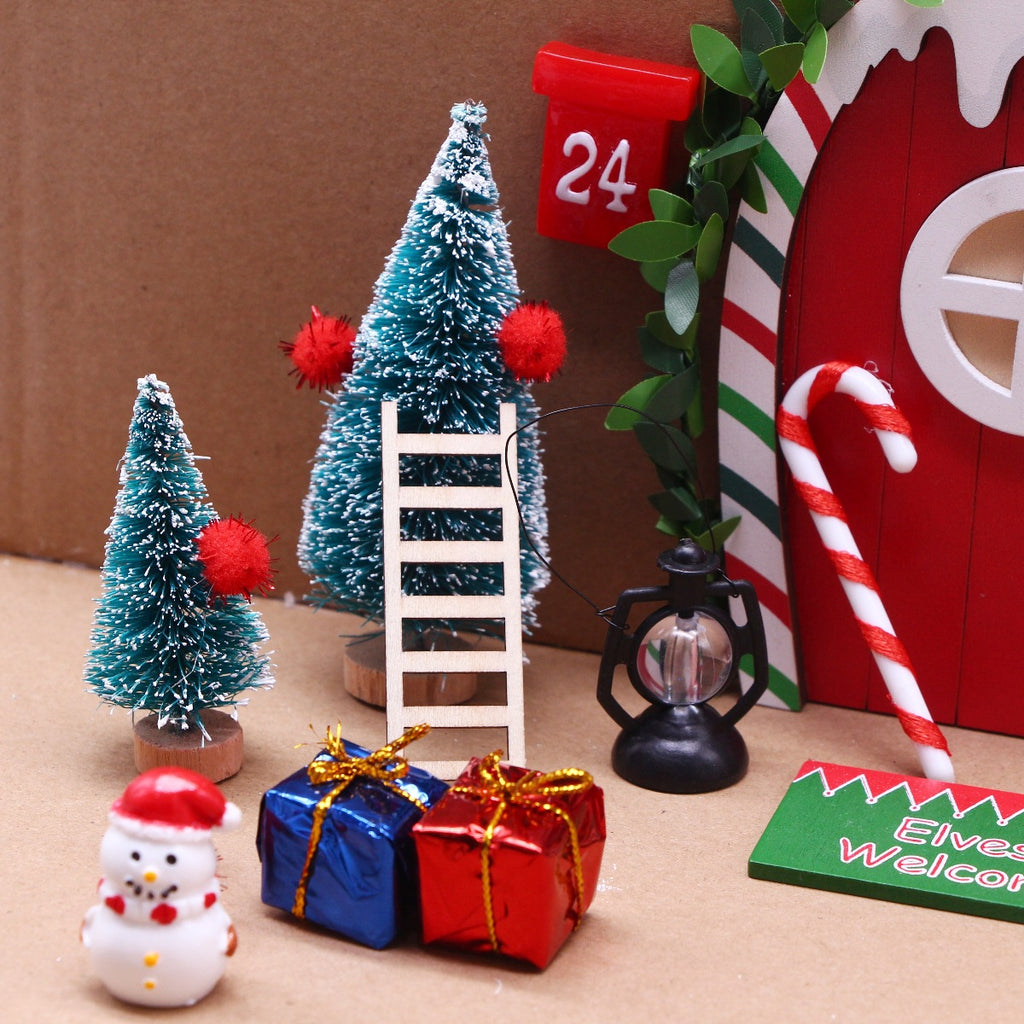 Miniature Elf Door and Gnome Set Dollhouse 2025 Christmas