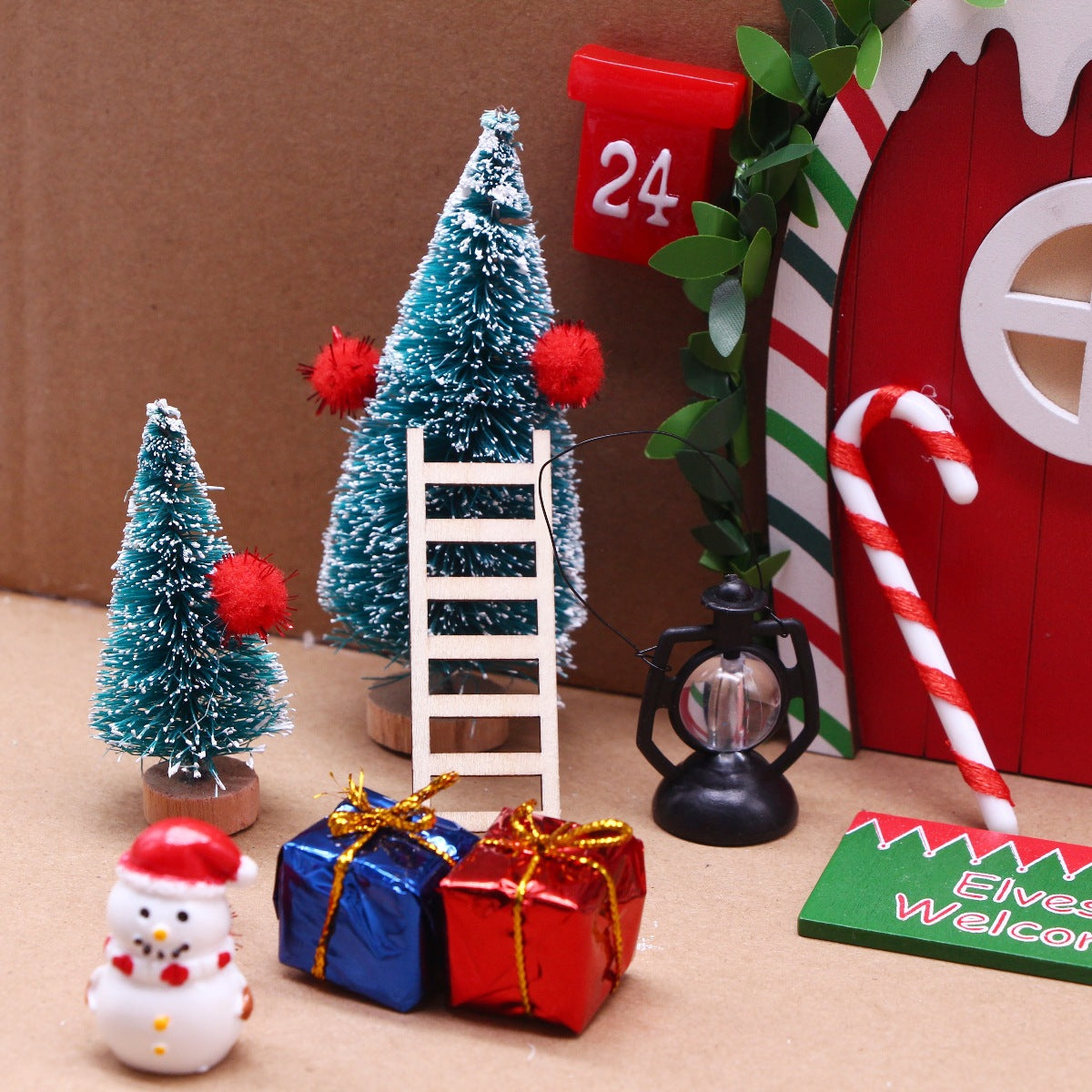 Miniature Elf Door and Gnome Set Dollhouse 2025 Christmas