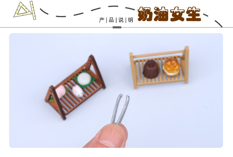 Dollhouse Miniature Food Mini Bread Rack Kitchen Baking Supermarket Model Photography Props