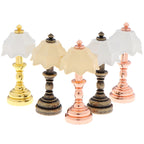 1:12 Dollhouse Miniature Model Scene OB11 Props Metal Tiffany Table Lamp Bedside Lamp