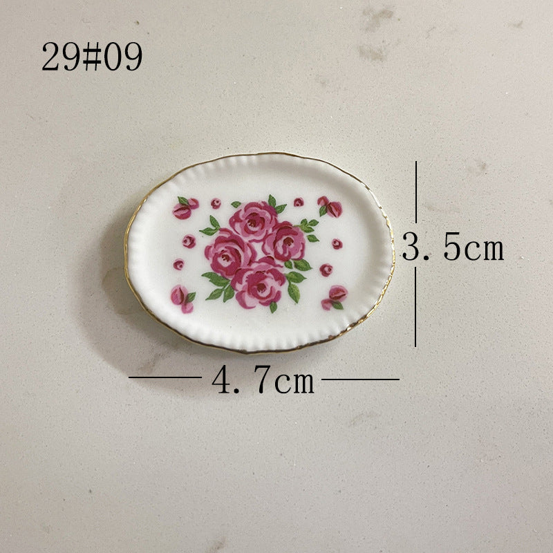 Mini Ceramic Dish Plates for dollhouse Kitchen Plates(87 skus)