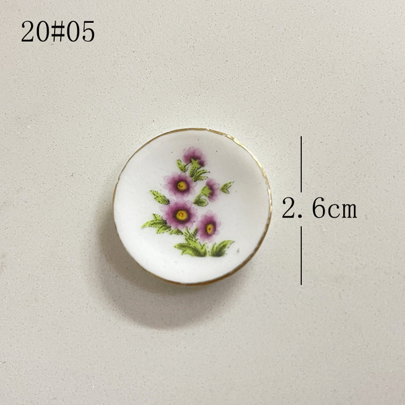Mini Ceramic Dish Plates for dollhouse Kitchen Plates(87 skus)