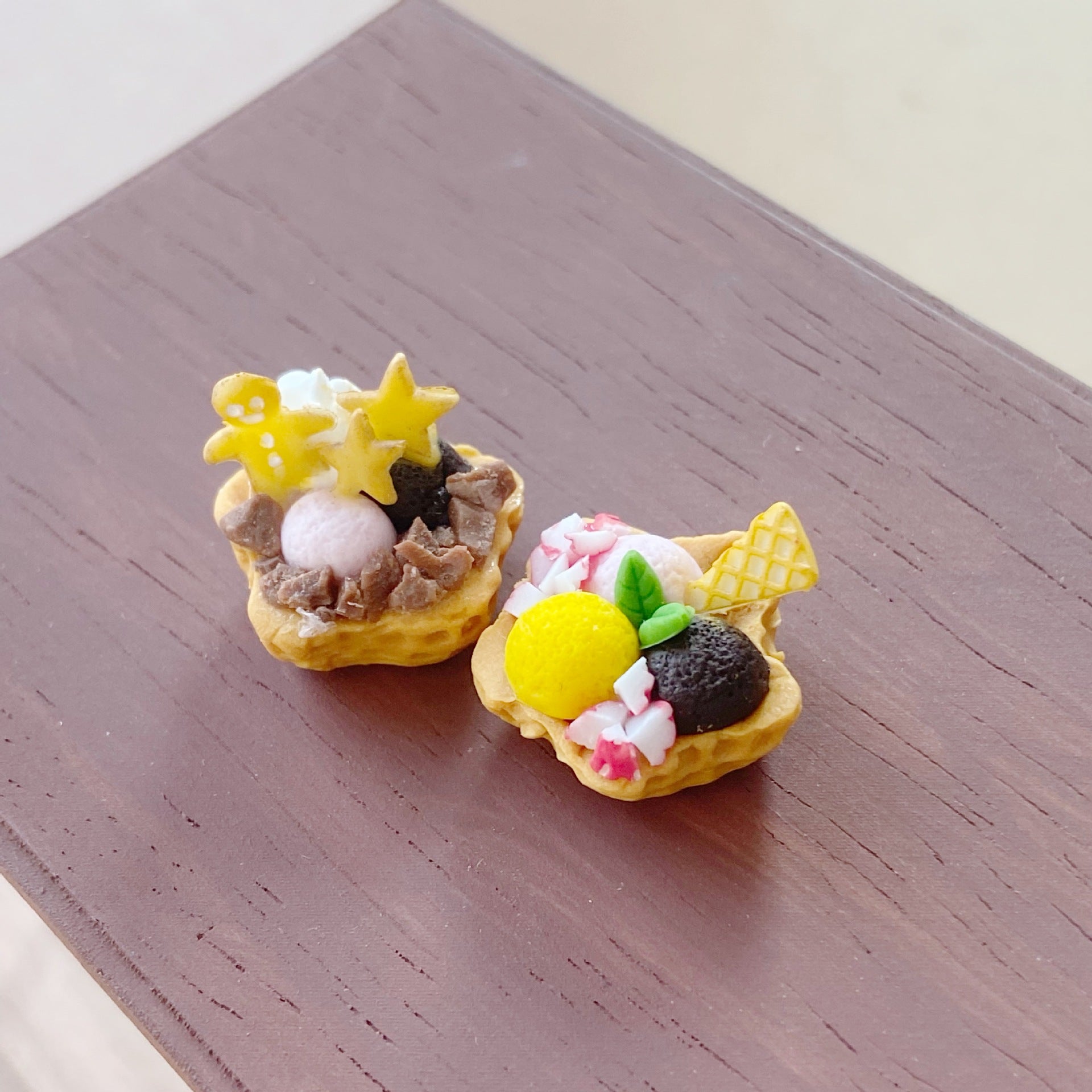 Miniature Christmas Cookies Ice Cream Bowl Fun Food Play Six-Dimensional Dessert Shop Dollhouse Accessories