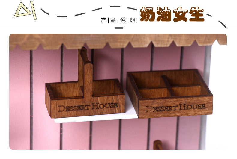 Mini Wooden Dessert Bread Box Dollhouse DIY Handmade Miniature Food Miniature Toy