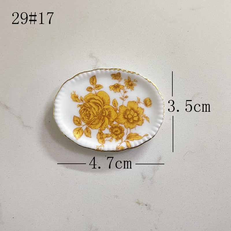 Mini Ceramic Dish Plates for dollhouse Kitchen Plates(87 skus)