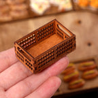 Mini Hollow Wooden Frame Storage Box Organizer Basket Dollhouse Miniature Scene Decoration