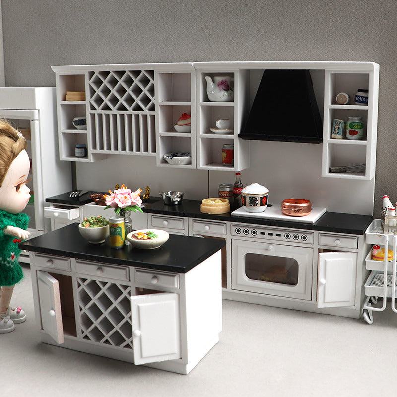Dollhouse Kitchen Set 112 Scale 3Piece Large Wooden Miniature