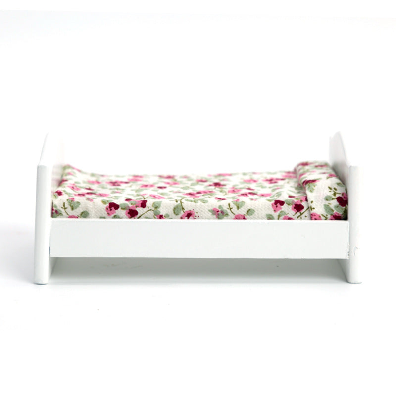 1:12 Dollhouse Furniture Bedroom Wooden Bed