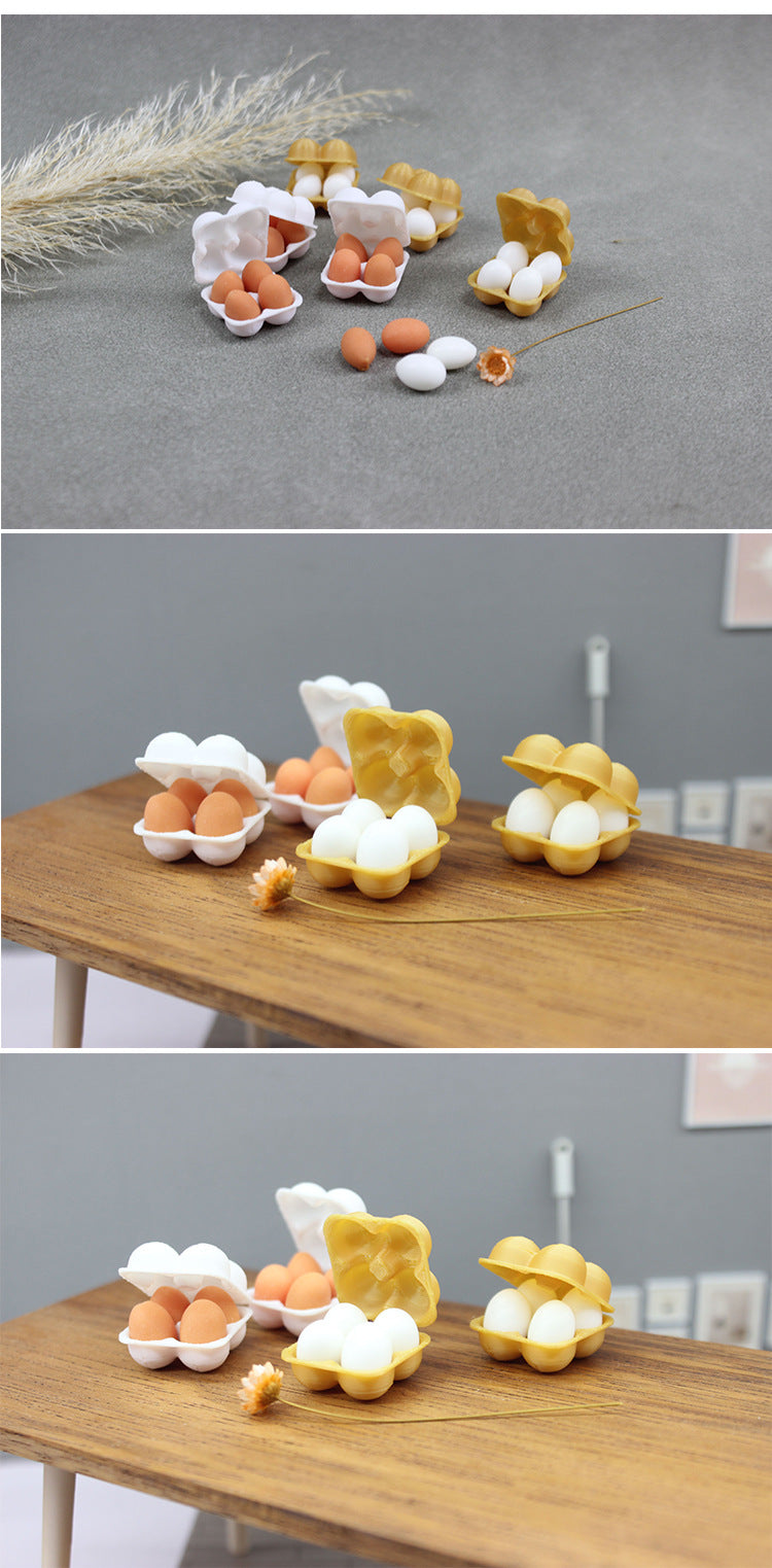 Dollhouse Miniature Food 1:12 Scale Food Egg Fresh Box Egg Tray